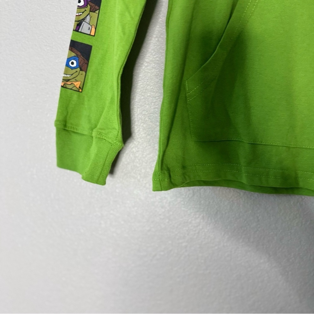 Teenage Mutant Ninja Turtles Kids Green Hoodie Long Sleeve Shirt Boys Small - Picture 7 of 10